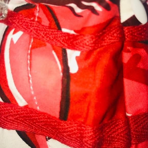 Red & White Floral/Flower/A-Line Skirt/Flowy/100% Cotton/Large Connection 18 - Picture 6 of 7